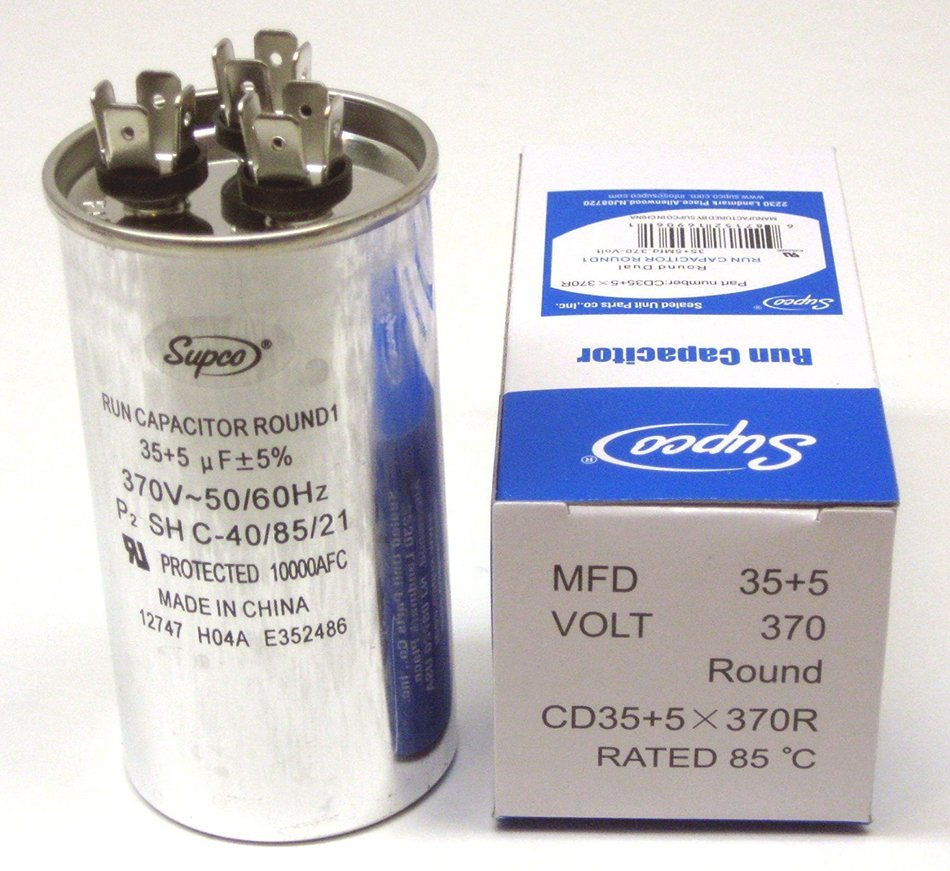 CD35+5X370R--ROUND DUAL RUN CAPACITOR N2