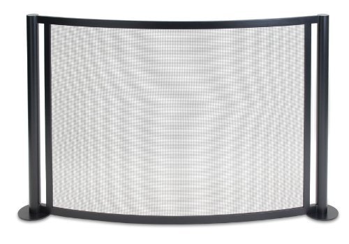 Pilgrim Home and Hearth 18347 Panorama Bowed Fireplace Screen, Black