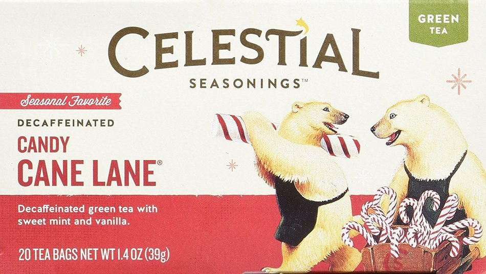 Candy Cane Lane Green Holiday Tea decaf 20 Tea Bags