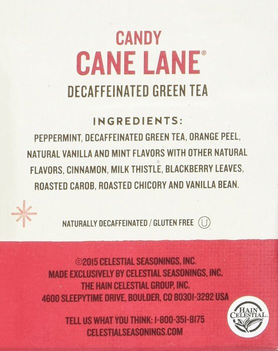 Candy Cane Lane Green Holiday Tea decaf 20 Tea Bags N2
