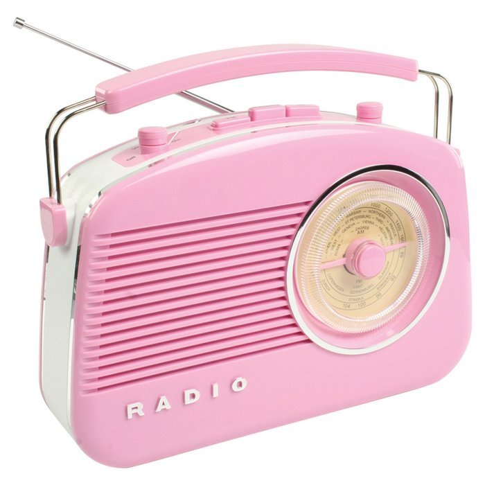 Konig Stylish Retro Table Radio - Pink