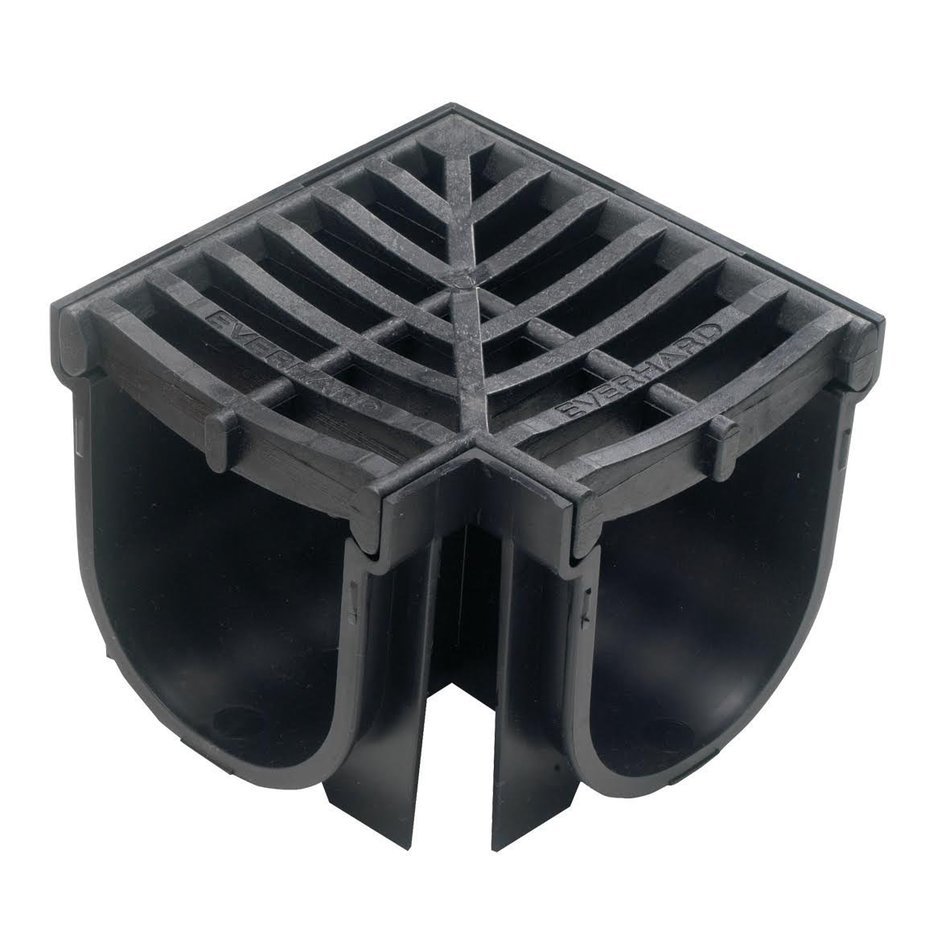 Regular Black Polymer Corner with Black Polymer Grate