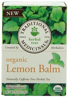 Traditional Medicinals Organic Lemon Balm Herbal Tea - 16 bags per pack -- 6 packs per case.