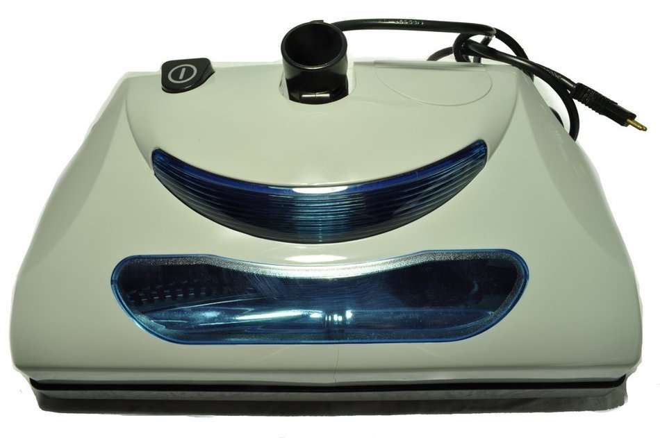 Central Vacuum Cleaner Power Nozzle, 12" wide, color gray, 1 1/4" fitting, with headlight, metal brushroll, will...