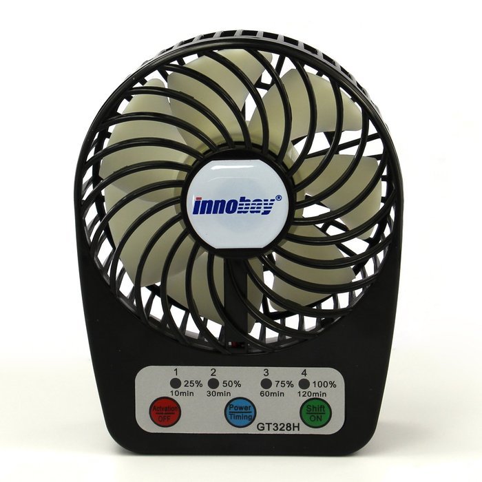 Innobay&reg; Mini Handy Portable Rechargeable Fan Operated by Built-in Lithium Battery, 7 blades, 4 Speeds of Air... N7