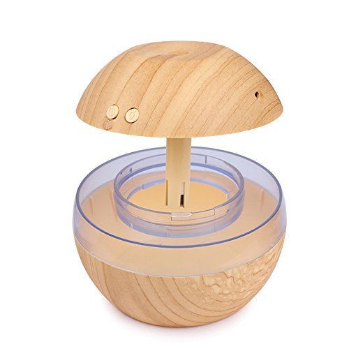 Ultrasonic Humidifier,Powstro Wood Grain 300ml Air Aroma Aromatherapy Essential Oil Diffuser With Blue LED Light... N13