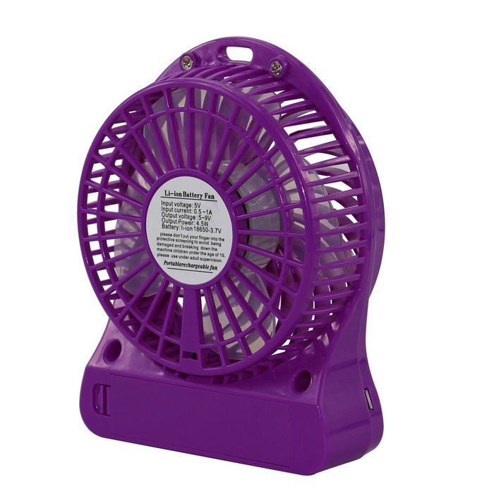 Innobay&reg; Mini Handy Portable Rechargeable Fan Operated by Built-in Lithium Battery, 7 blades, 4 Speeds of Air... N12