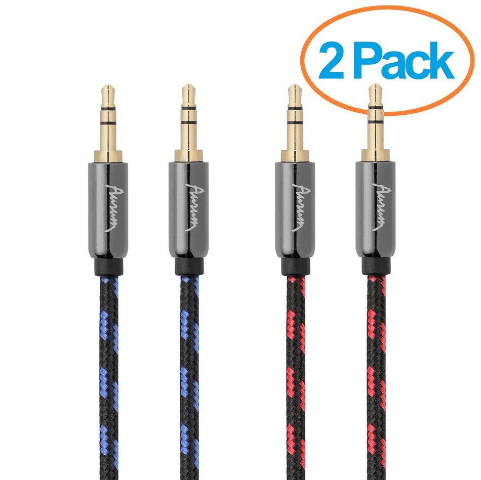 Aurum Cables Male to Male 3.5mm Universal Gold Plated Auxiliary Audio Stereo Cable for iPhone, iPad, iPod, Kindle... N4