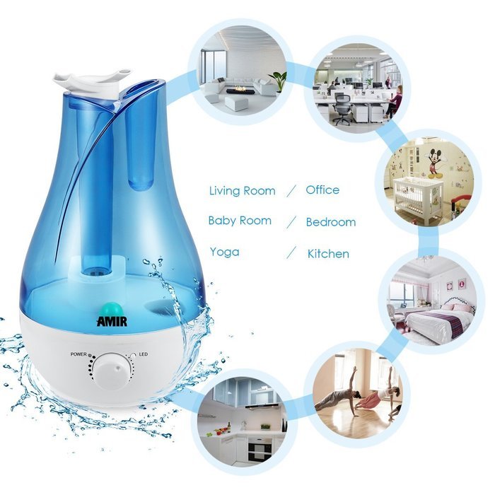 Amir 2.8L Cool Mist Humidifier, Advanced Ultrasonic Humidifier, Aroma Oil Diffuser, Best Air Humidifier with Color... N6
