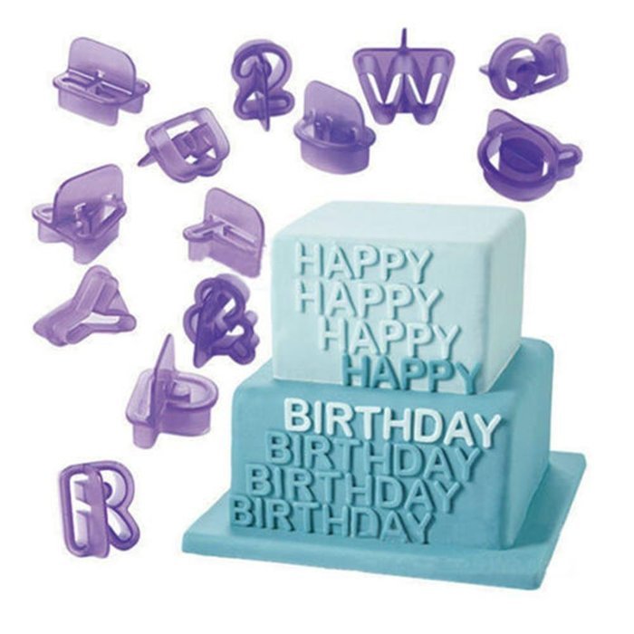 Cake & Cookie Cutters 40PCS Plastic Alphabet Letter Cake Biscuit Baking Mould Fondant Cookie Cutters N3