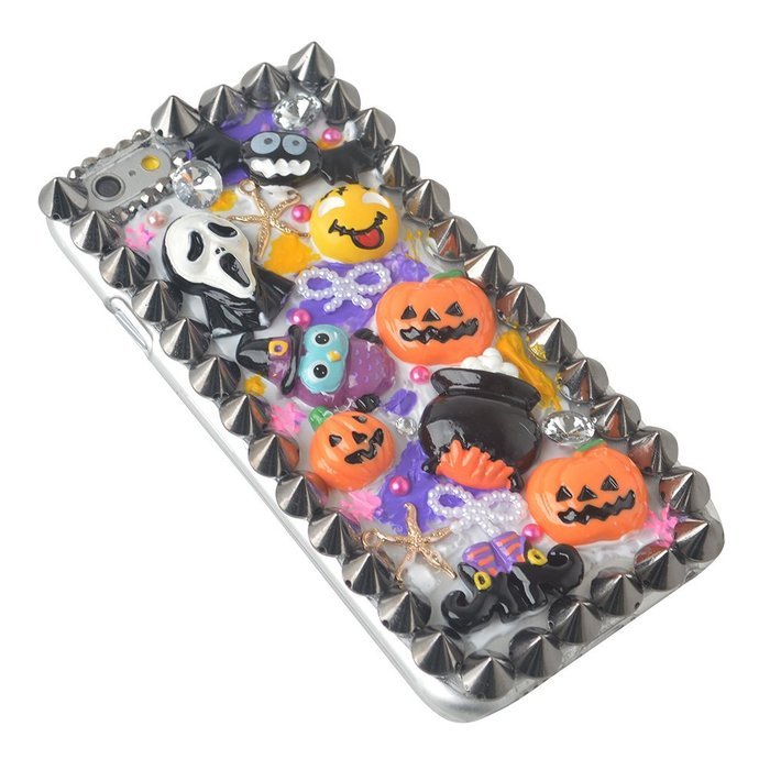Halloween Theme Phone Case for Iphone 6/6S,Yaheeda 3D Handmade Rivets Pumpkin Demon Cartoon Design Clear Cellphone... N3