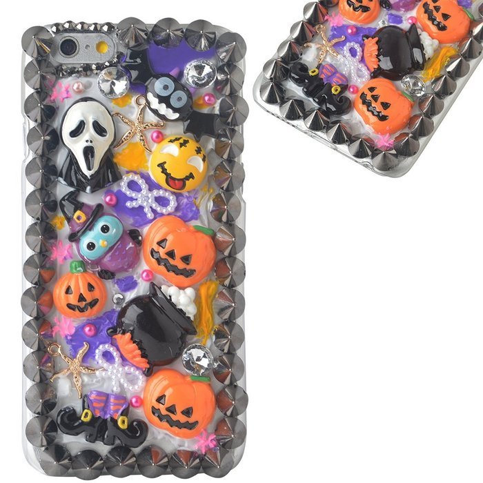 Halloween Theme Phone Case for Iphone 6/6S,Yaheeda 3D Handmade Rivets Pumpkin Demon Cartoon Design Clear Cellphone... N4