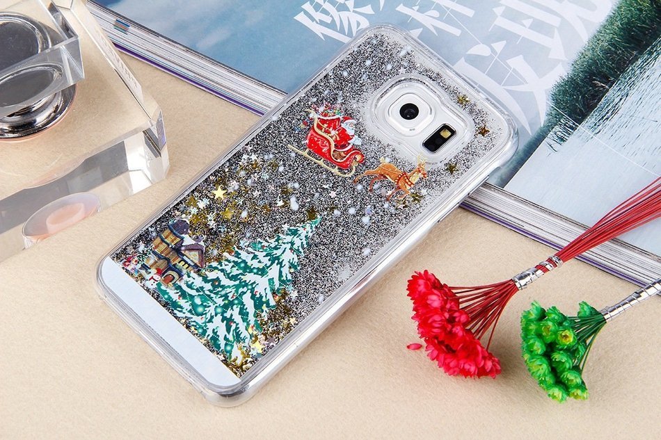 Galaxy Note 5 Case,Galaxy Note 5 Liquid Cover,PHEZEN Christmas Tree Santa Claus Design Cool Quicksand Moving Stars... N20
