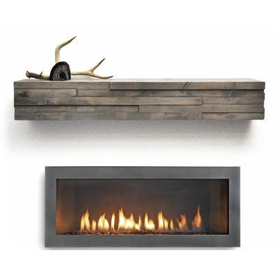 Modern Fireplace Mantel Shelf Shelf Length: 72" Length, Finish: Silverwood Stain