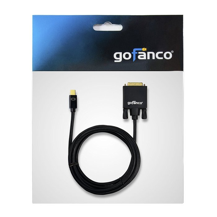 gofanco [5-pack] Gold Plated 6 Feet Mini DisplayPort to DVI Adapter Cable (Black) - Thunderbolt 2 Compatible for... N8