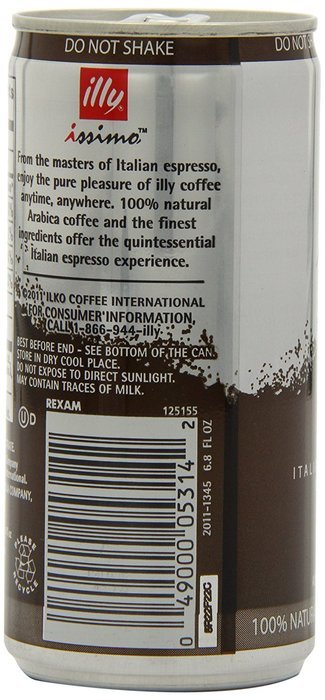 illy issimo Coffee Drink, Caff&egrave;, 6.8-Ounce Cans (Pack of 12) N19