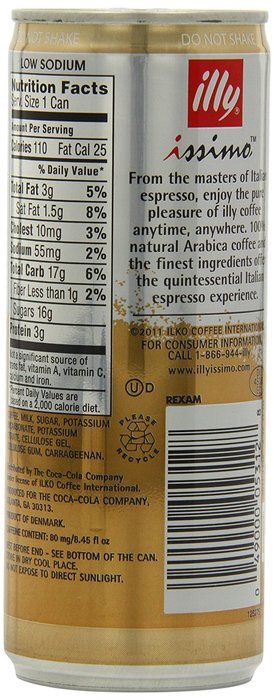 illy issimo Coffee Drink, Caff&egrave;, 6.8-Ounce Cans (Pack of 12) N26
