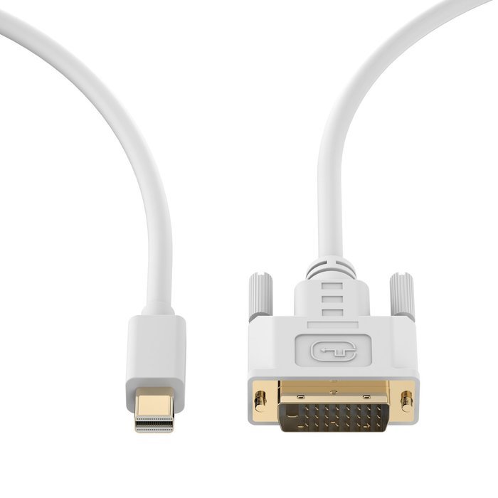 Mini DP to DVI, Rankie 6FT Gold Plated Mini DisplayPort (Thunderbolt Port Compatible) to DVI Cable - R1103