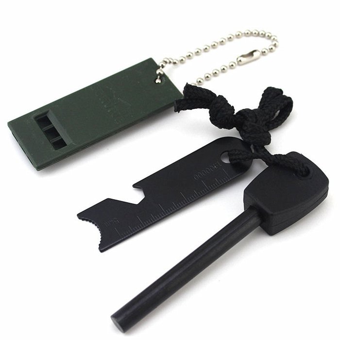 Cevinee&trade; 10,000 Strikes 5 in 1 Thicker-version Survival Firesteel Magnesium Rod Fire Starter Kits with Emergency... N4
