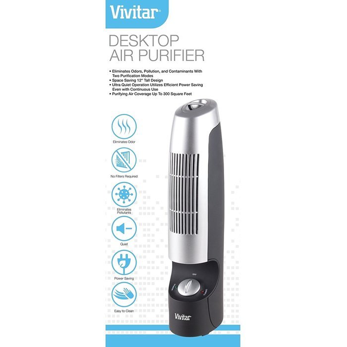 2 Speed Operations Quiet Desktop Air Purifier & Ionizer XL