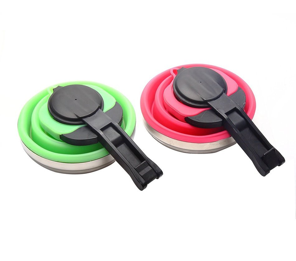 Life Boost Portable Foldable Silicone Tea Kettle Teapot Stainless Steel Base Extreme Heat Resistance & Versatility-Green... N4