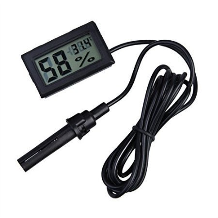 SUKRAGRAHA Mini Digital Temperature Humidity Meter Gauge Thermometer Hygrometer LCD Degree Display w 1.5M Long...