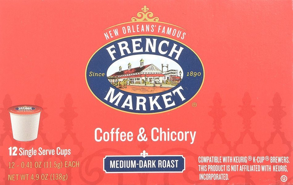 French Market Coffee Roast Single Serve Cups, Dark Roast Coffee and Chicory (2 Pack of 12) N5