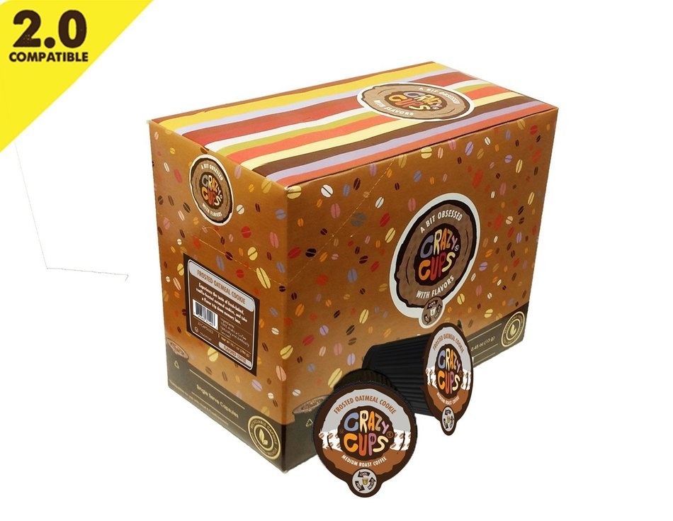 Crazy Cups Frosted Oatmeal Cookie Flavored Coffee Single Serve cups for Keurig K-cup Brewer - 22 count
