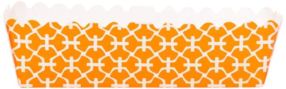 Simply Baked MA-006 TANG 6-Pack Paper Loaf Baking Pans, Tangerine Lattice Design