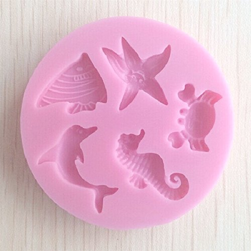 Sea Animal Silicone Fondant Mold Sugar Craft Cake Baking Mats Decorating Tools Mould N2