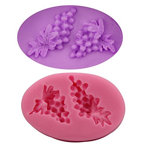 Mr.S Shop 2 Pcs/set Grape Silicone Mold Candy Chocolate Ice Soap Mold Kitchen Baking Tools，Small Size N3