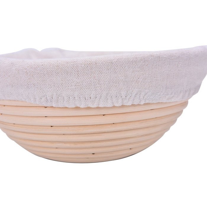 Supershopping 8 inch Bread Dough Proofing Basket Set with Free Linen Liner,Round Shape