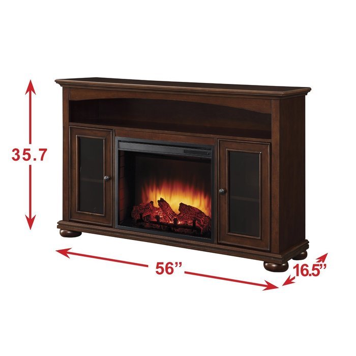 Pleasant Hearth 238-11-68 Everest Media Fireplace in Cherry Finish N6
