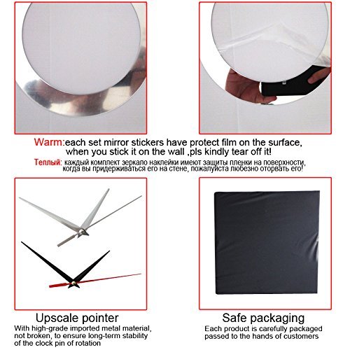 EverTrust(TM) hot new 3d diy acrylic mirror sticker wall clocks clock horloge large living room decorative needle... N2