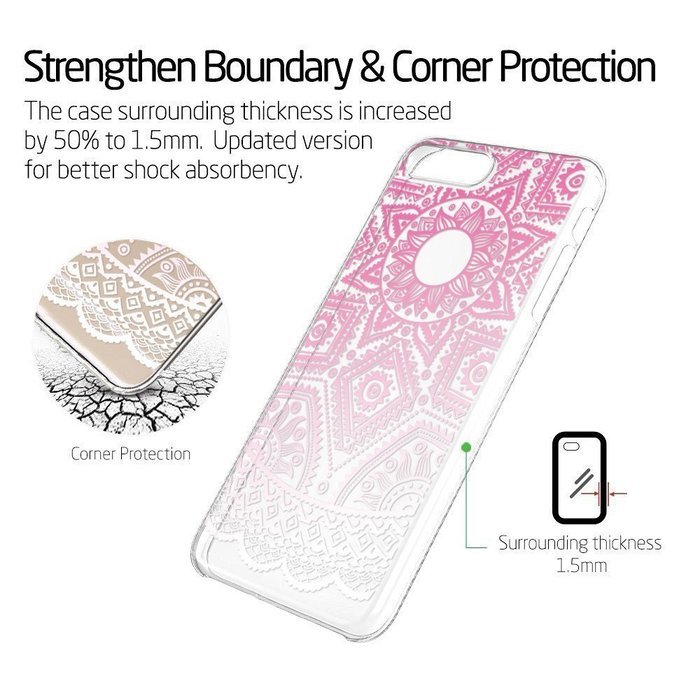 iPhone 7 Plus [5.5''] Case - JIAMY Henna Totem Series Print Cover Plastic Hard Back Unique Ultraslim Thin Clear... N2