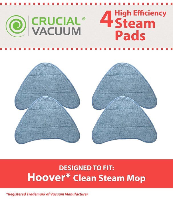 4 Hoover Steam Mop Pads Designed To Fit WH20200 Steam Mop, WH20300 Canister Steam Cleaner; Compare To part # WH01000...