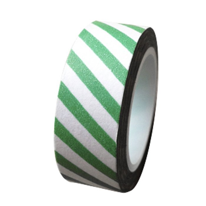 Dress My Cupcake DMC41WTMC689 Washi Decorative Tape for Gifts and Favors, Kelly Green Stripes on White