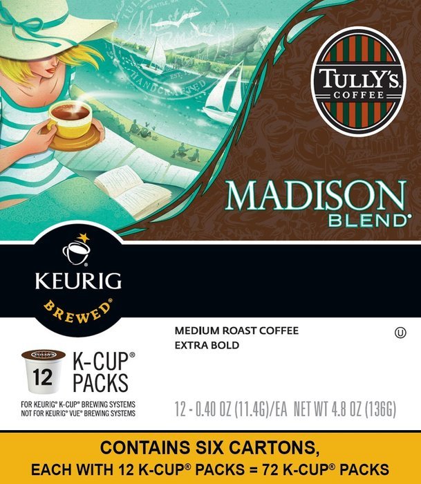 Tully's Coffee French Roast, Keurig K-Cups, 72 Count N47