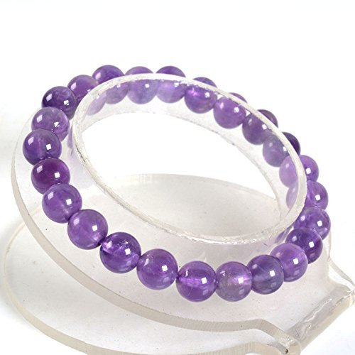 8mm Fashion round gemstone beads stretchable bracelet 7"