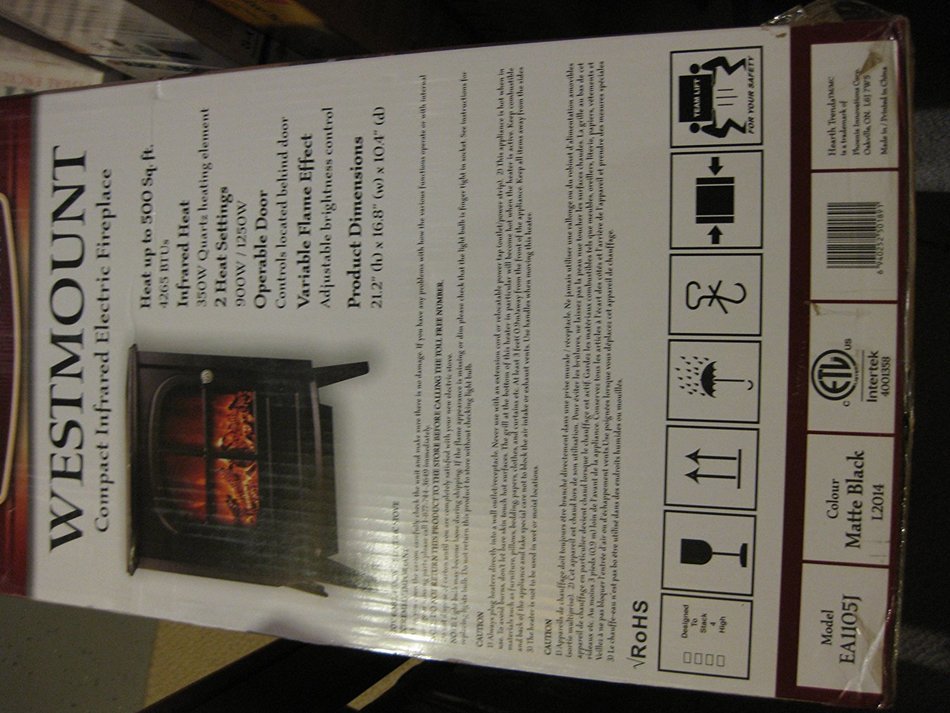 Westmount Compact Infrared Electric Fireplace N2