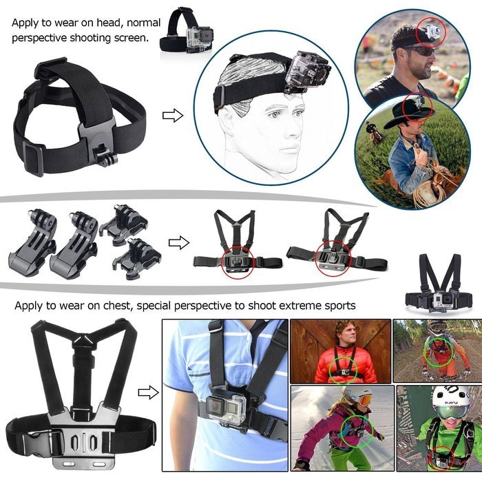 Soocoo Action Camera Accessories Kit for Gopro Hero 4/3+/3/2/1 SJCAM SJ4000 5000 6000 7000 Soocoo C30/C10S Cameras... N6