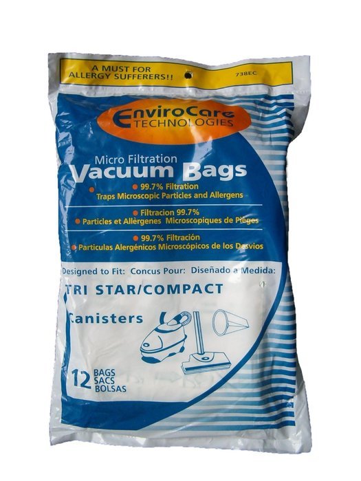 36 TriStar Compact Patriot Allergy Vacuum Bags, Miracle Mate,Airstorm, Patriot, MG1, MG2, Tristar EXL, Dust Care...