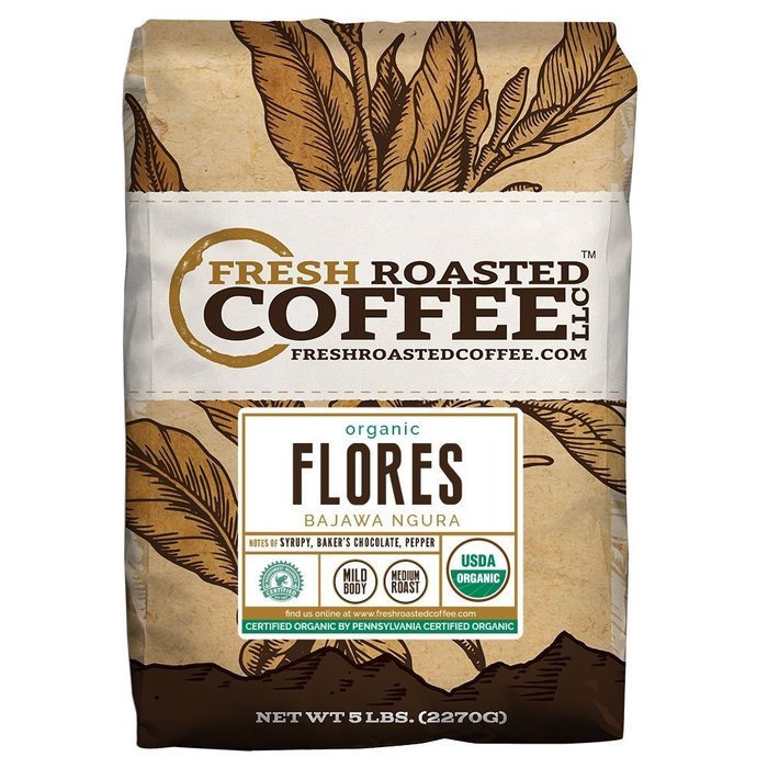Flores Bajawa Ngura Organic, Whole Bean coffee, Fresh Roasted Coffee LLC (5 lb.)