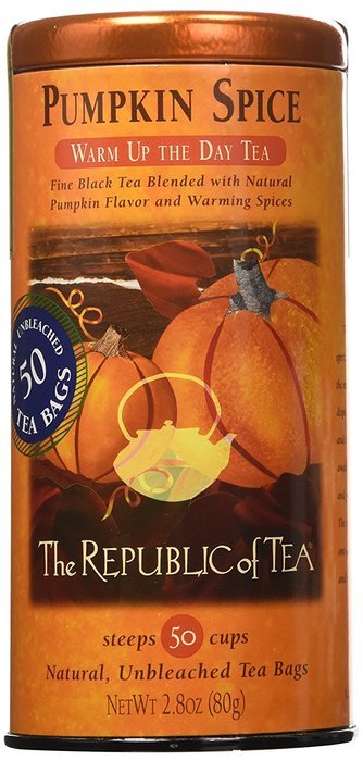 The Republic Of Tea Pumpkin Spice Black Tea, 50 Tea Bags, Autumnal Spice Blend N15