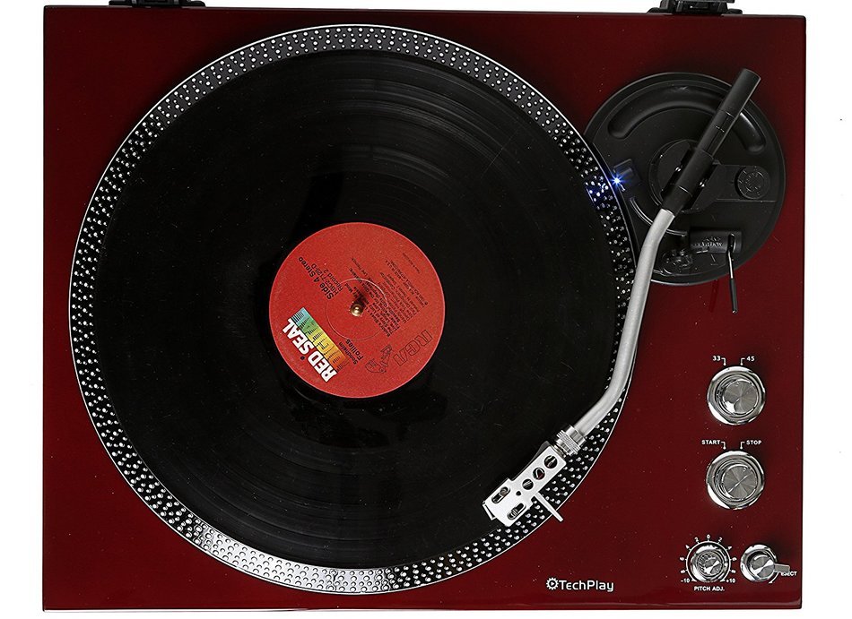 TechPlay TCP4530 Analog Turntable with Built-in Phono Pre-amplifier, By-Pass selecter, Auto-Return, Aluminum Platter... N3