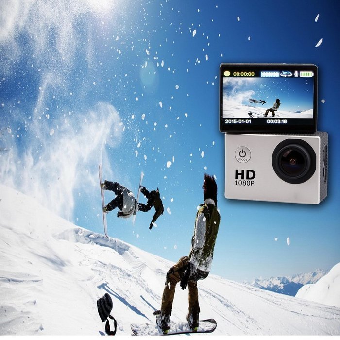 SJ4000 Ultra 170Degree Wide-Angle Glass HD Lens Sport Motion Camera Golden N4