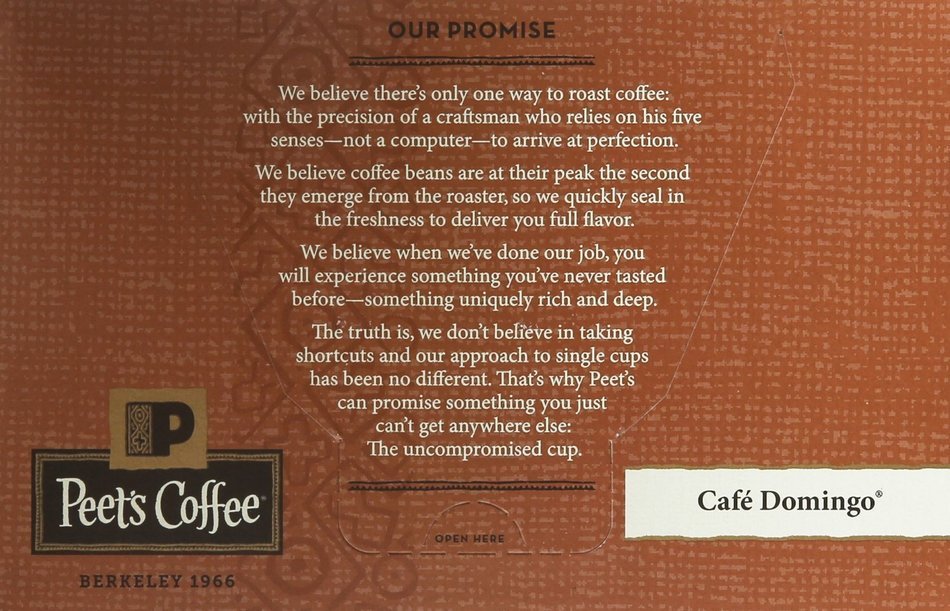 Peet's Coffee Cafe Domingo Medium Roast Single Cup Coffee for Keurig K-Cup Brewers 40 count