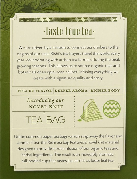 Rishi Tea Organic Green Tea Jasmine -- 15 Tea Bags N3