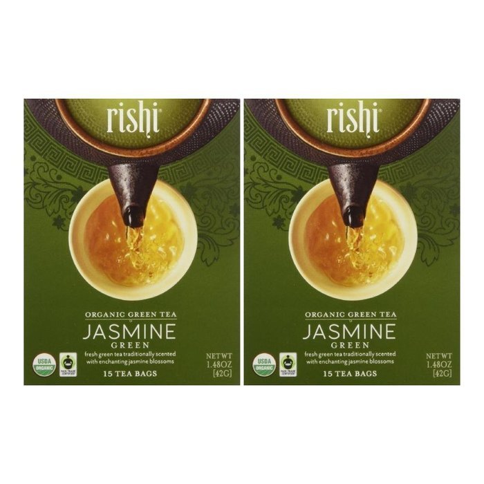 Rishi Tea Organic Green Tea Jasmine -- 15 Tea Bags N4