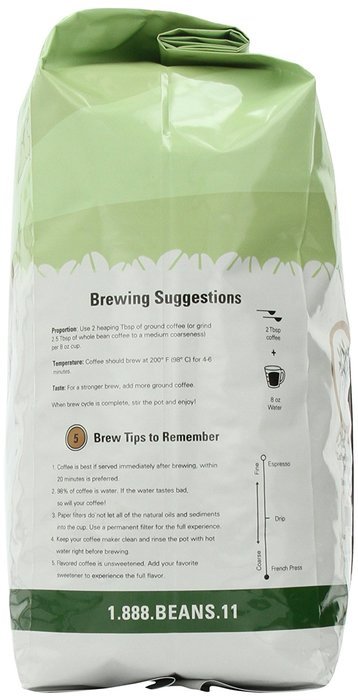 Coffee Bean Direct Decaf Colombian, Whole Bean Coffee, 5-Pound Bag N9